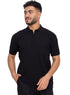 Black Design 01056Knit Polo Neck Zipper - T-Shirt - Khotwh